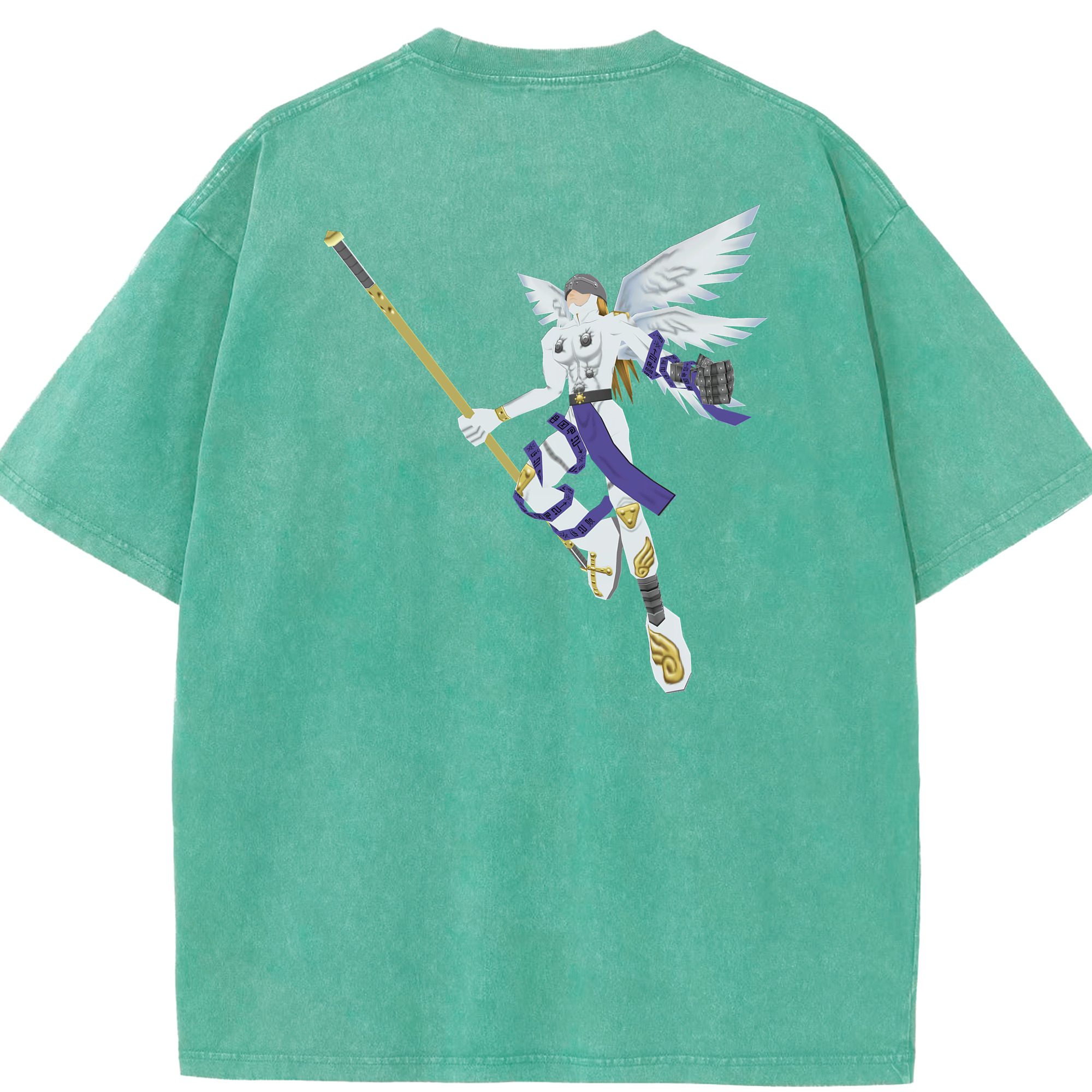 （画像用） Digimon デジタルモンスター/デジモン 綿100% ヴィンテージ風 半袖Tシャツ（背面プリント）